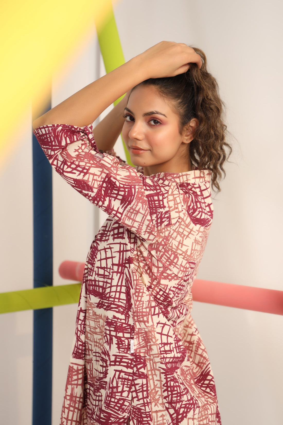 Scribble Mauve on Cotton Co-ord set