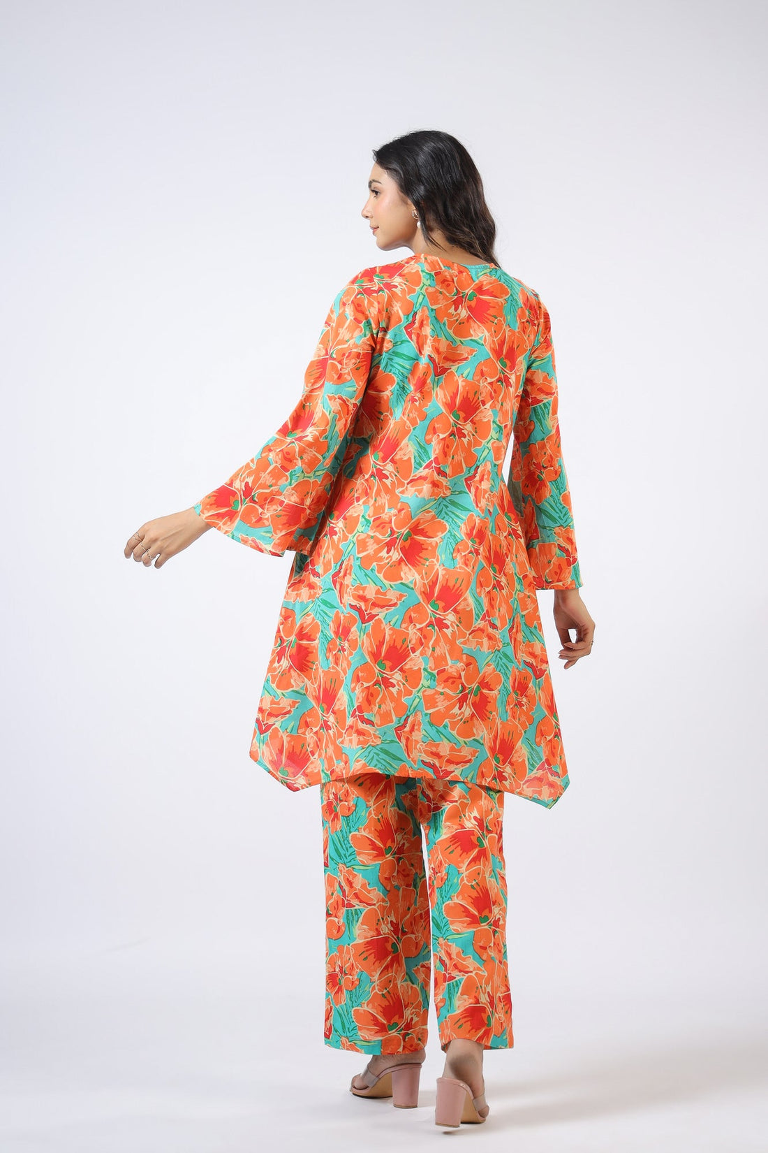 Orange Bloom Cotton Co-ord Set