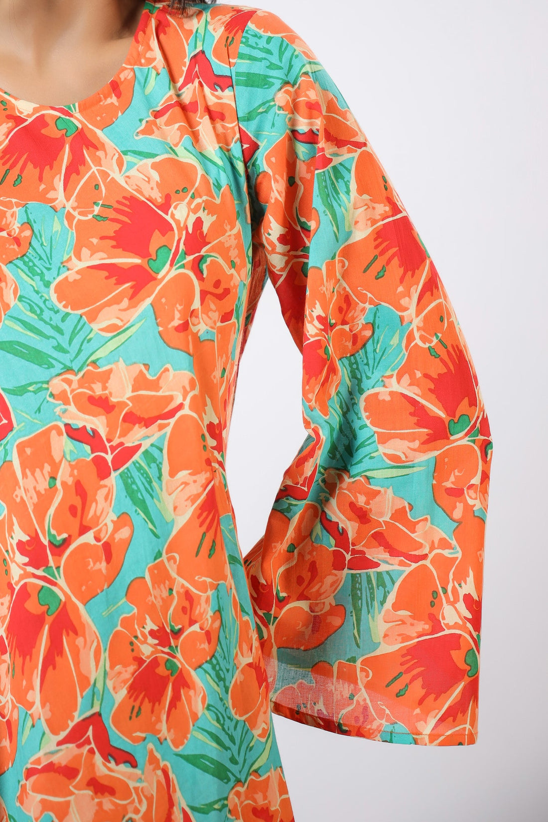 Orange Bloom Cotton Co-ord Set