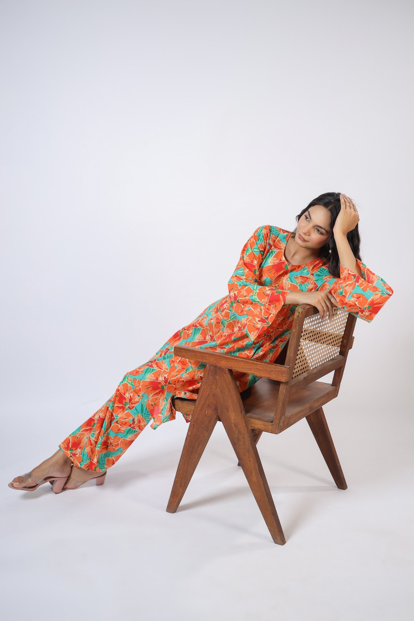 Orange Bloom Cotton Co-ord Set