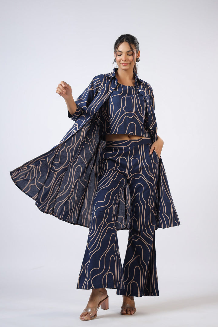 Whimy Wavy Three Piece Cotton Co-ord Set