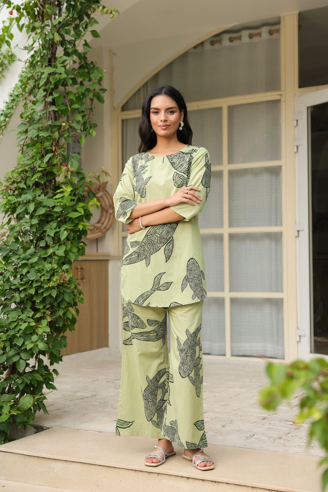 Serene Pastel Green Cotton Co-ord Set