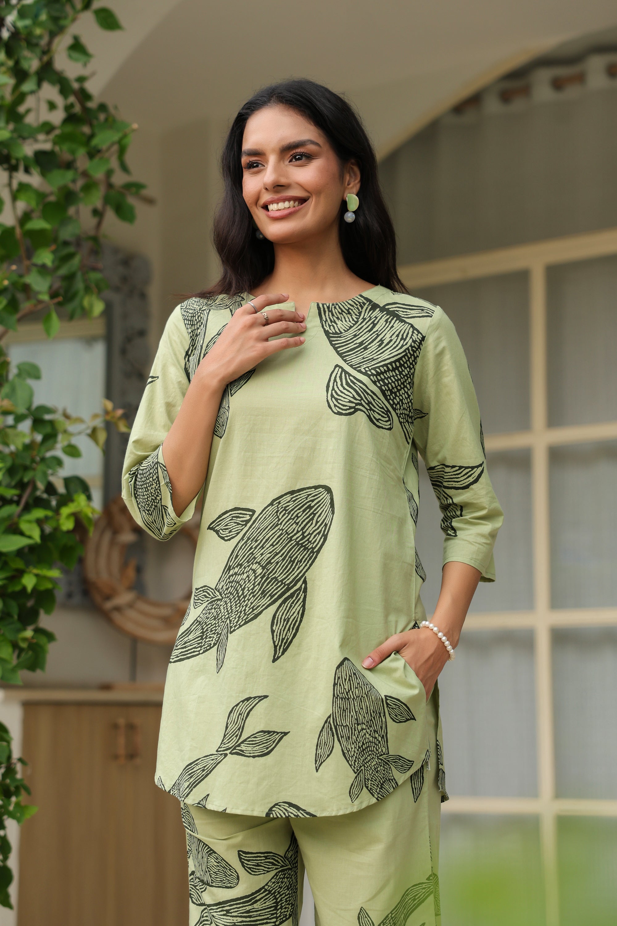 Serene Pastel Green Cotton Co-ord Set