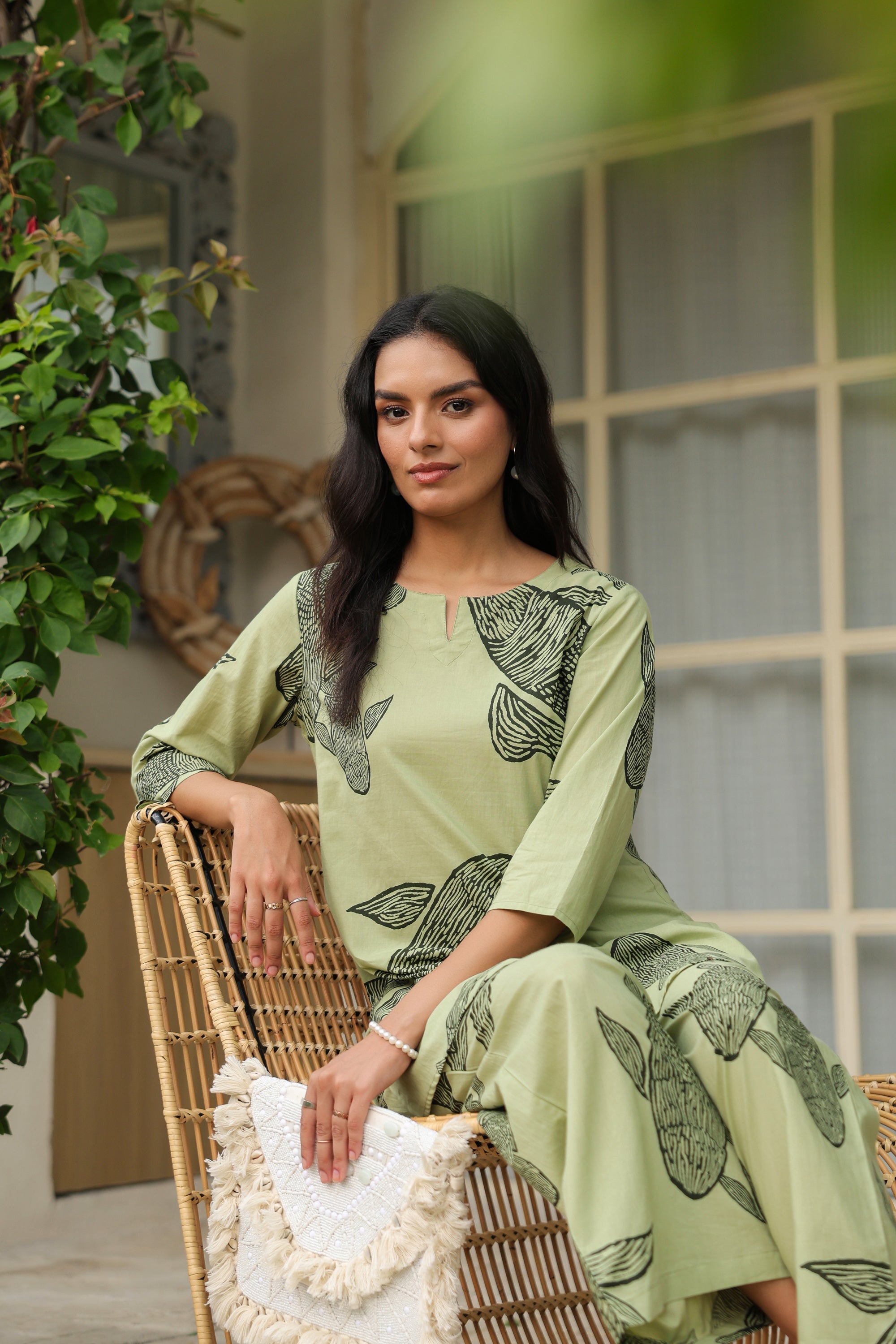 Serene Pastel Green Cotton Co-ord Set