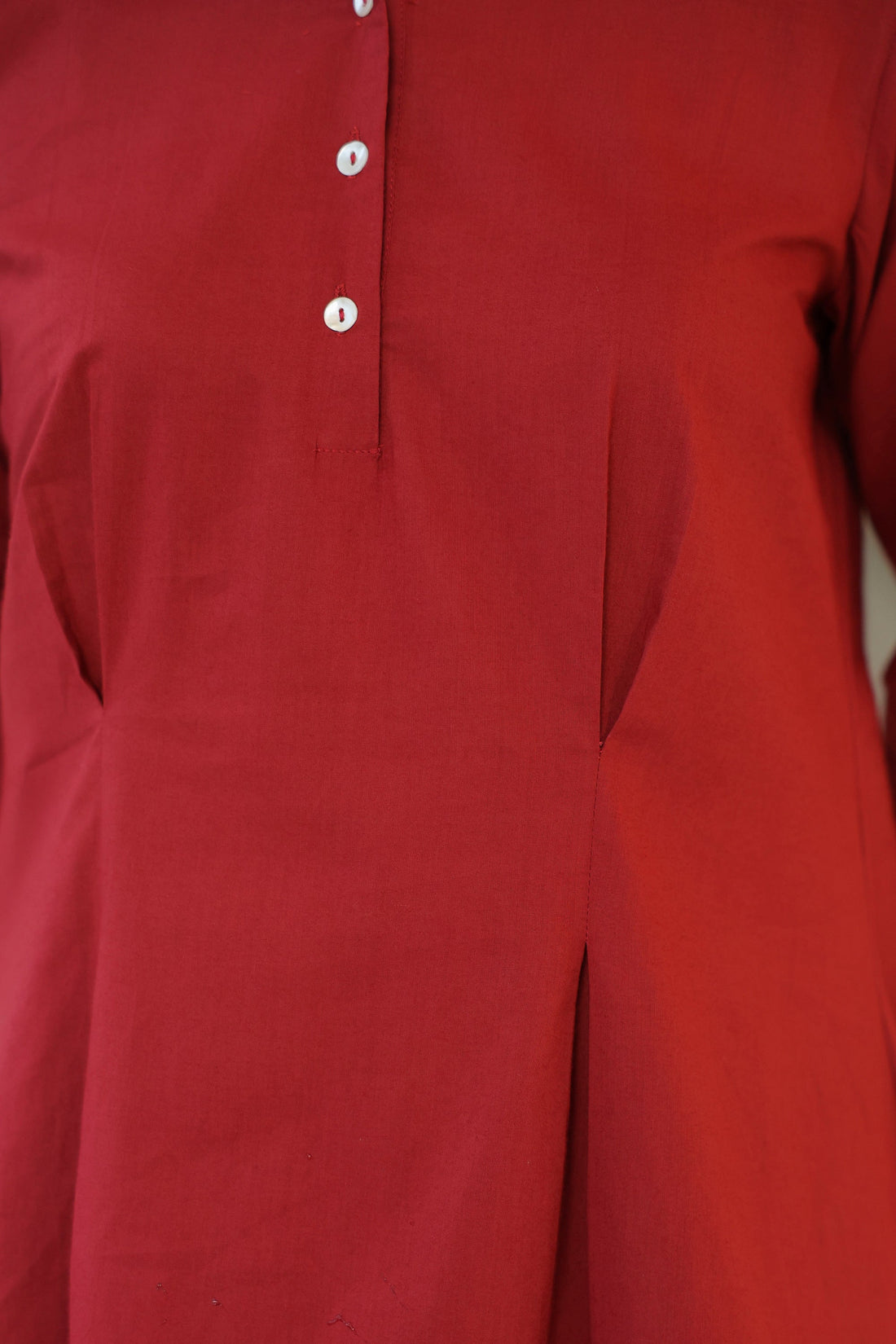 Crimson Ease Cotton Maroon Co-ord Set