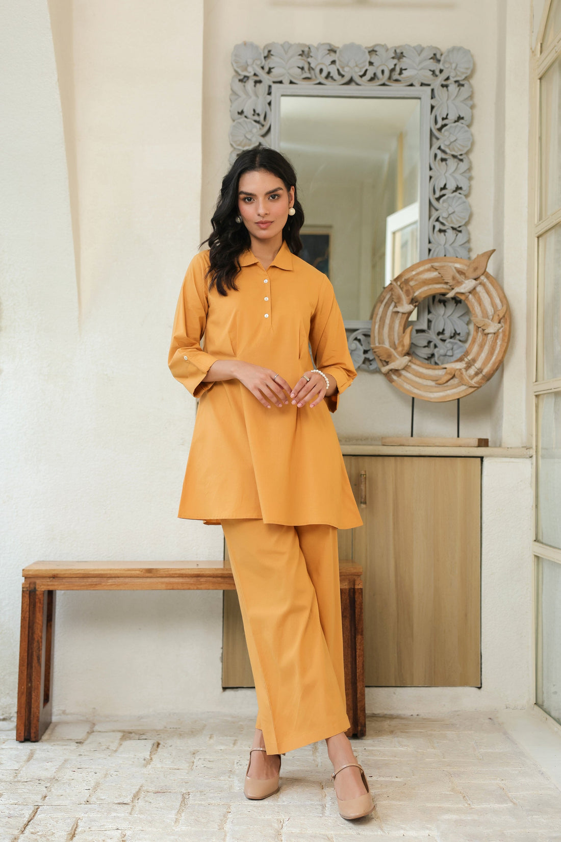 Golden Dusk Cotton Co-ord Set