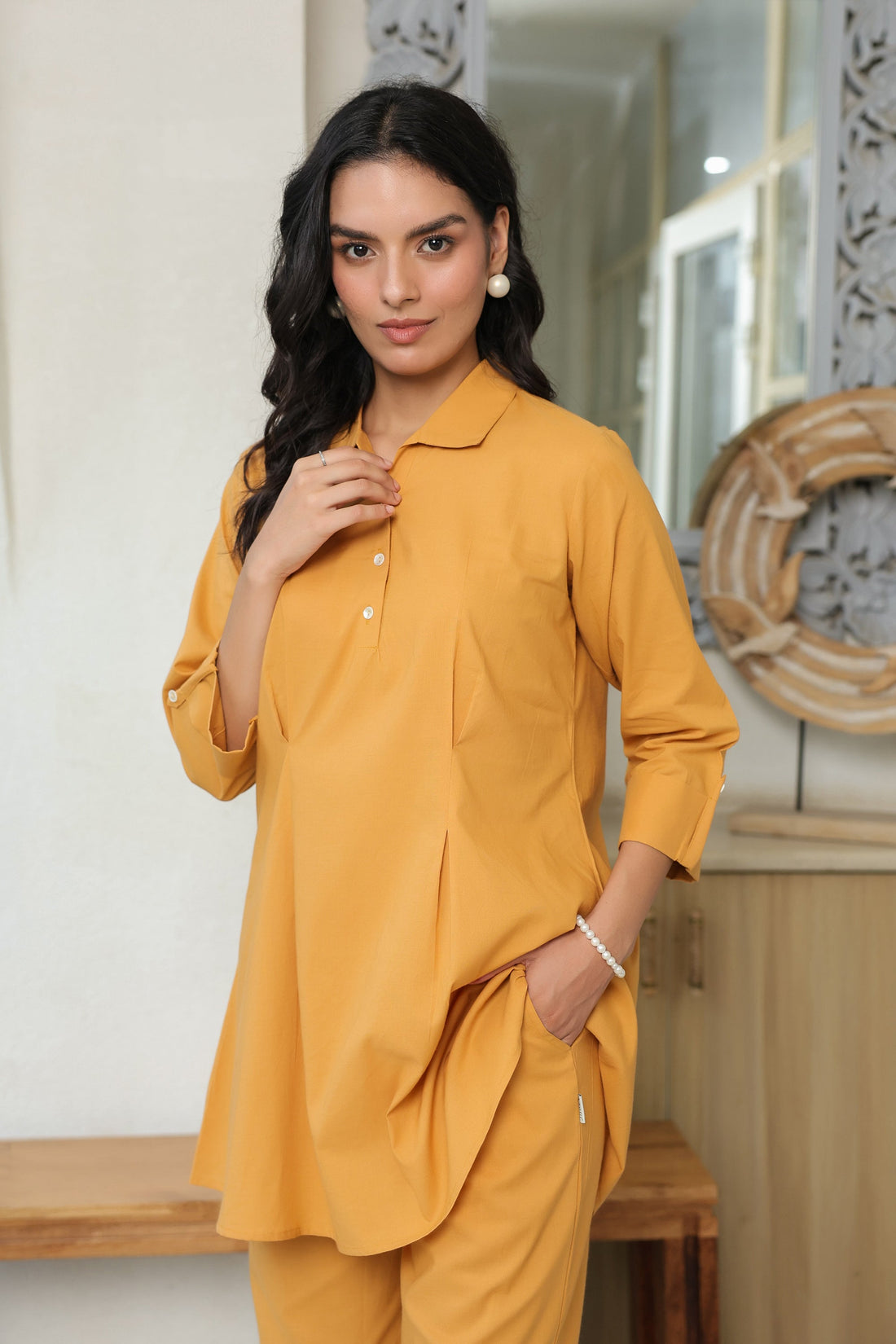 Golden Dusk Cotton Co-ord Set