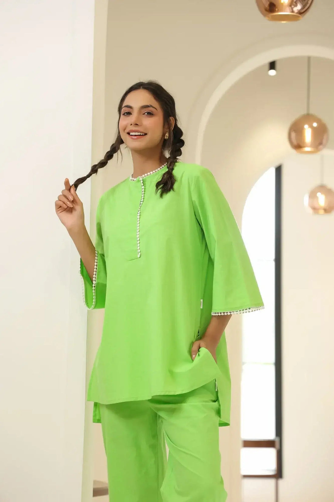 Mint Green Cotton Co-ord Set