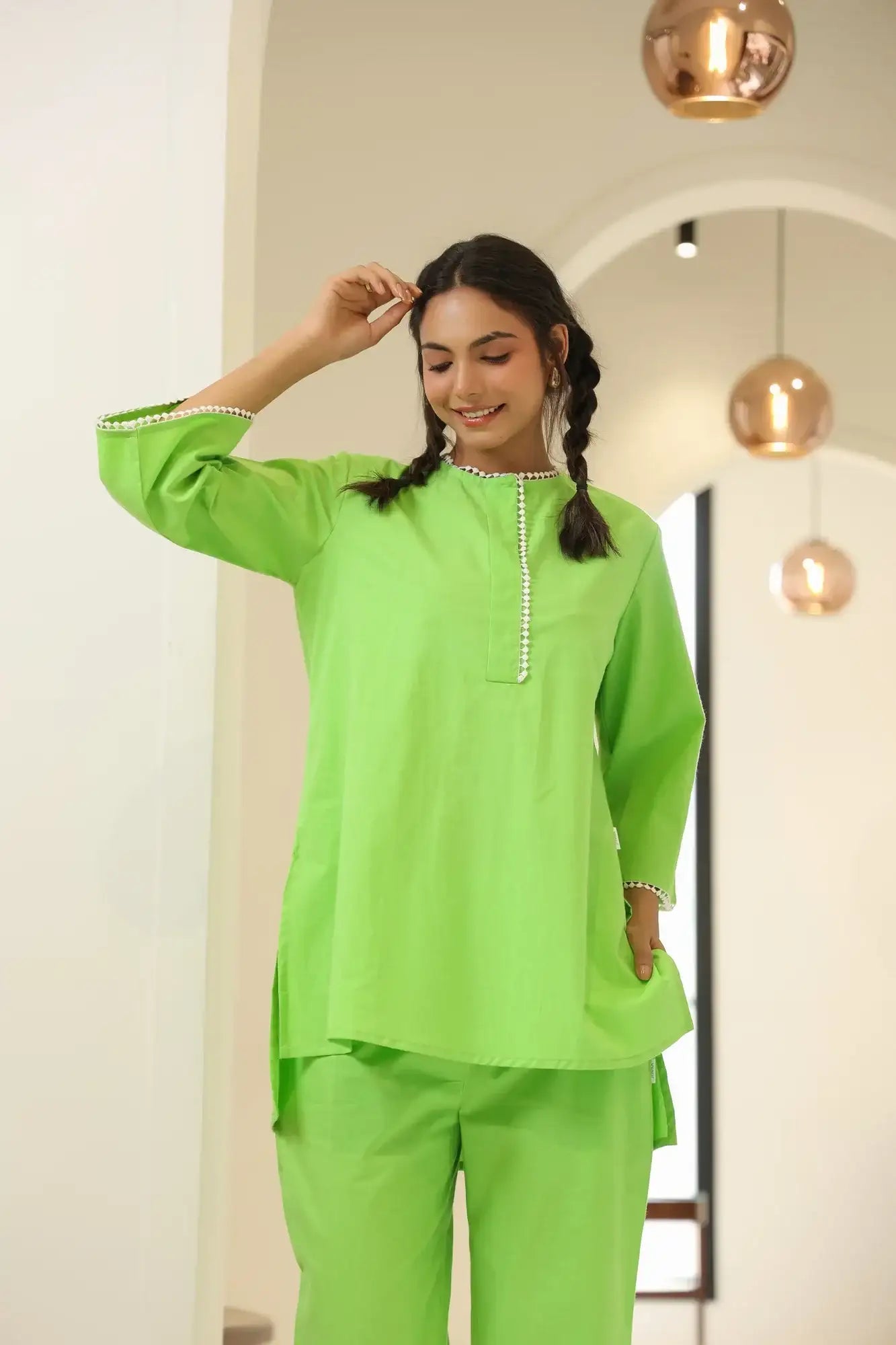 Mint Green Cotton Co-ord Set