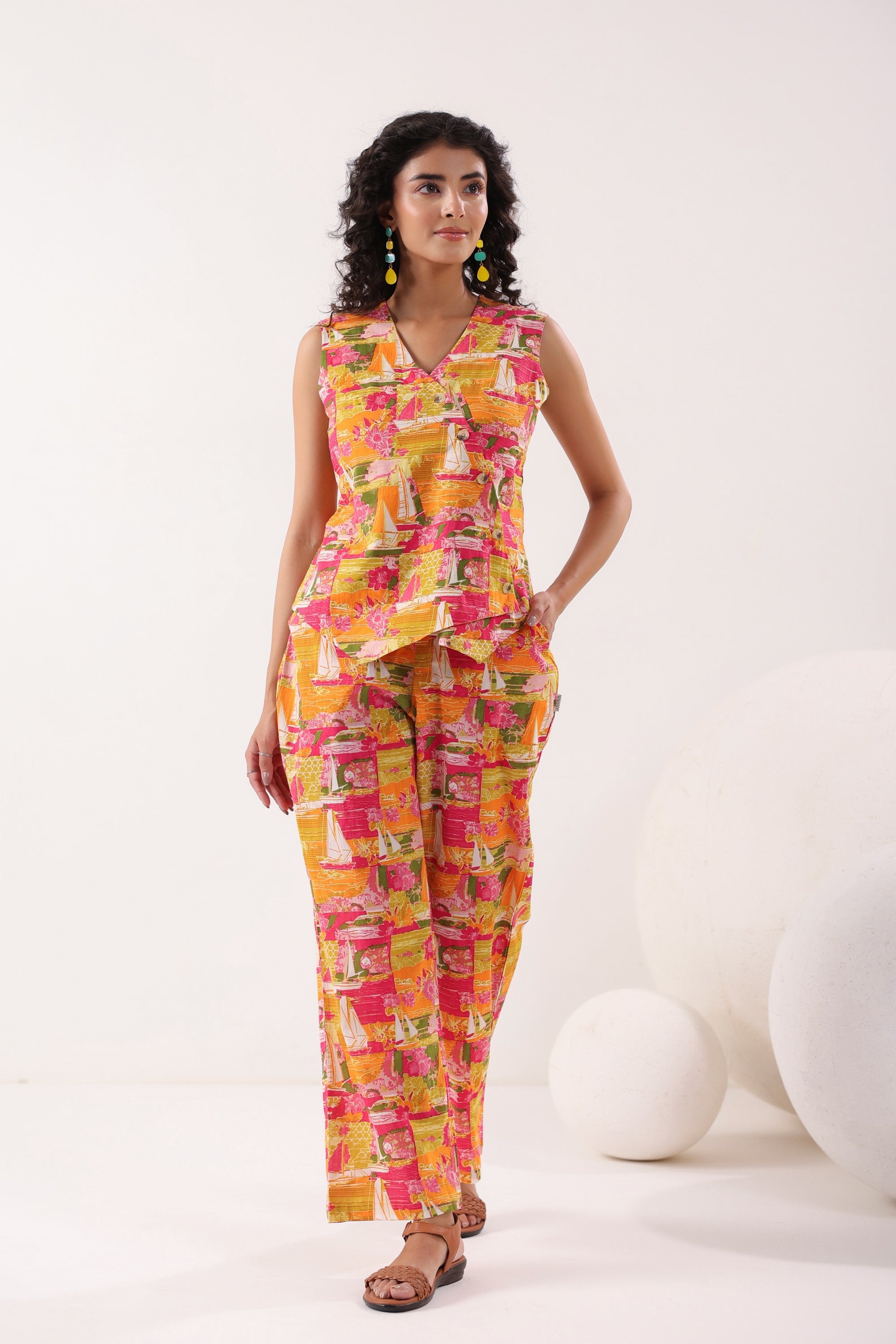 Sunburst Symphony Multi Cotton Co-ord Set