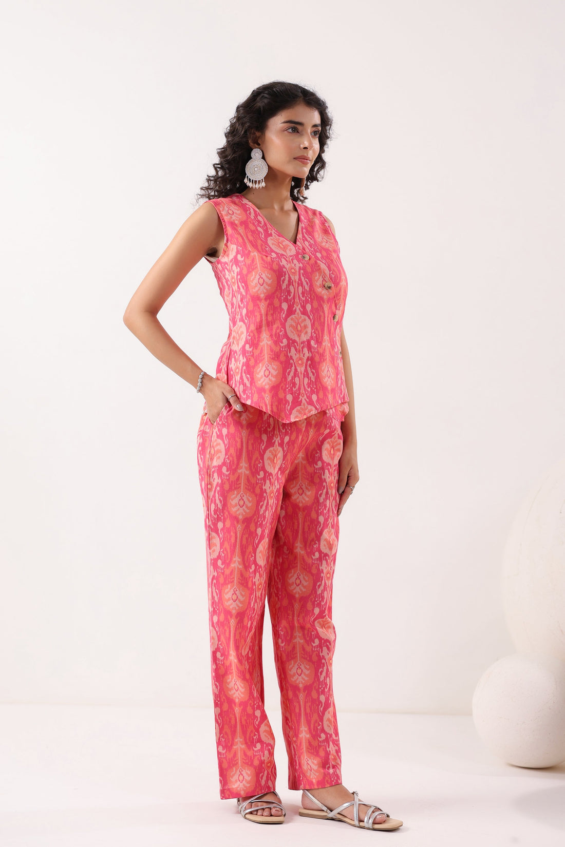 Ornate Bloom Pink Cotton Flex Co-ord Set