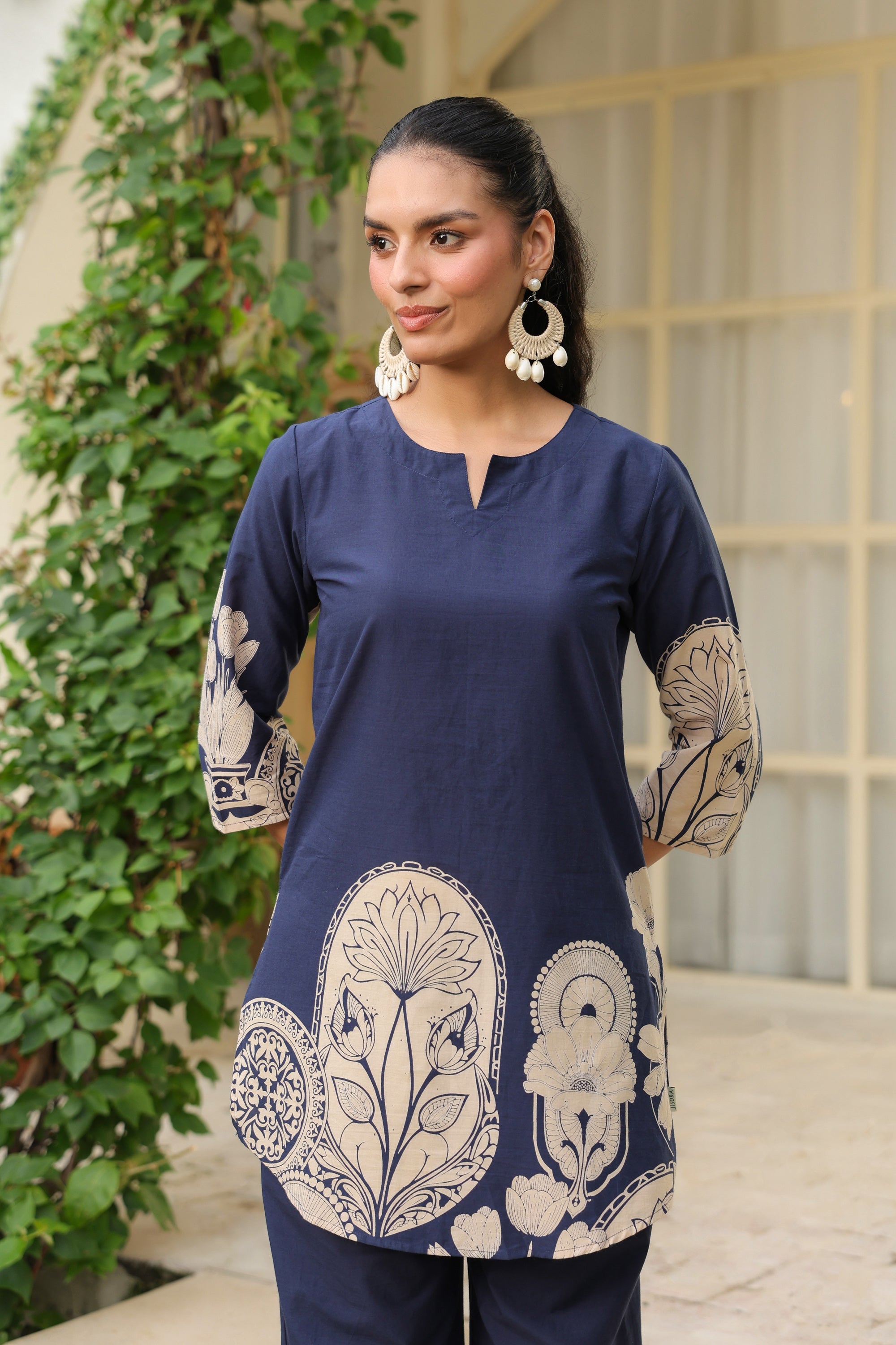 Midnight Bloom Ensemble Blue Cotton Co-ord Set