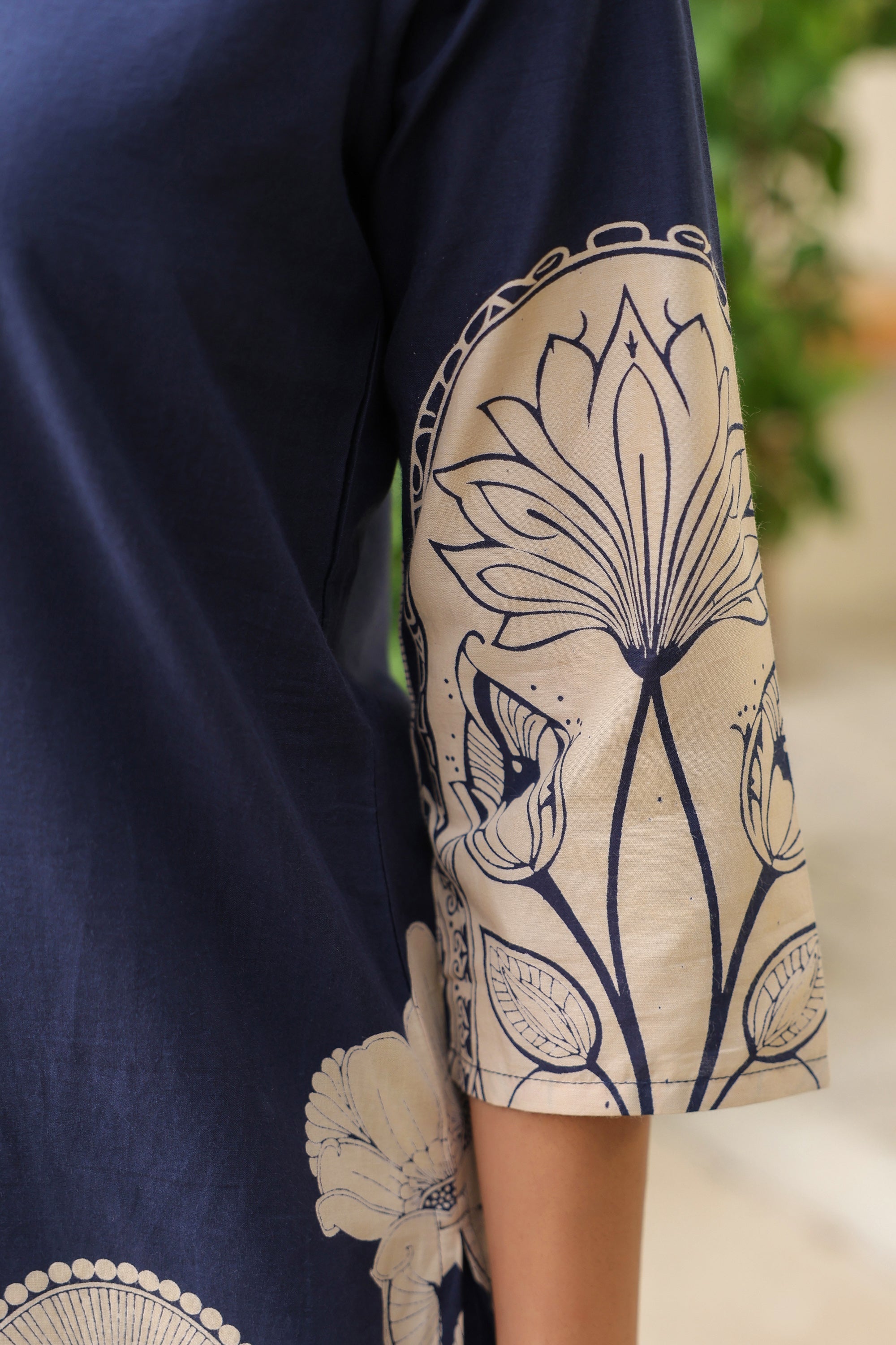 Midnight Bloom Ensemble Blue Cotton Co-ord Set