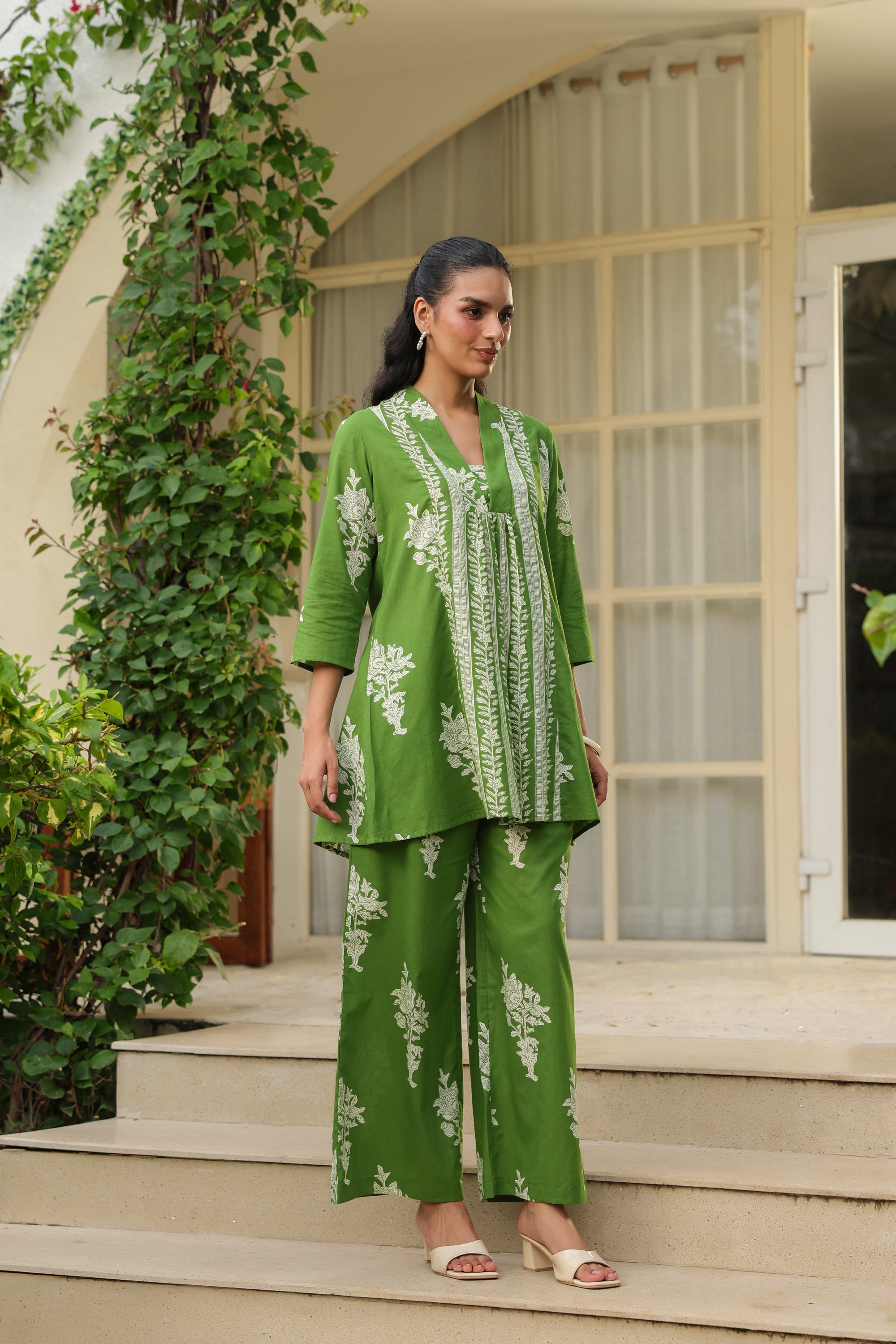 Meadow Green Floral Breeze Cotton Co-ord Set