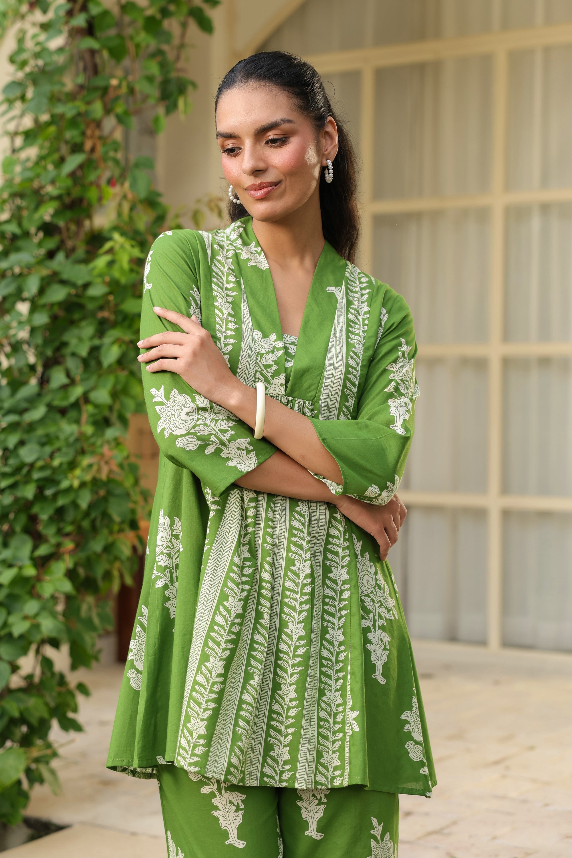 Meadow Green Floral Breeze Cotton Co-ord Set