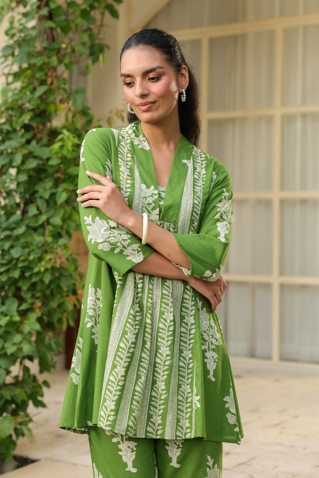 Meadow Green Floral Breeze Cotton Co-ord Set