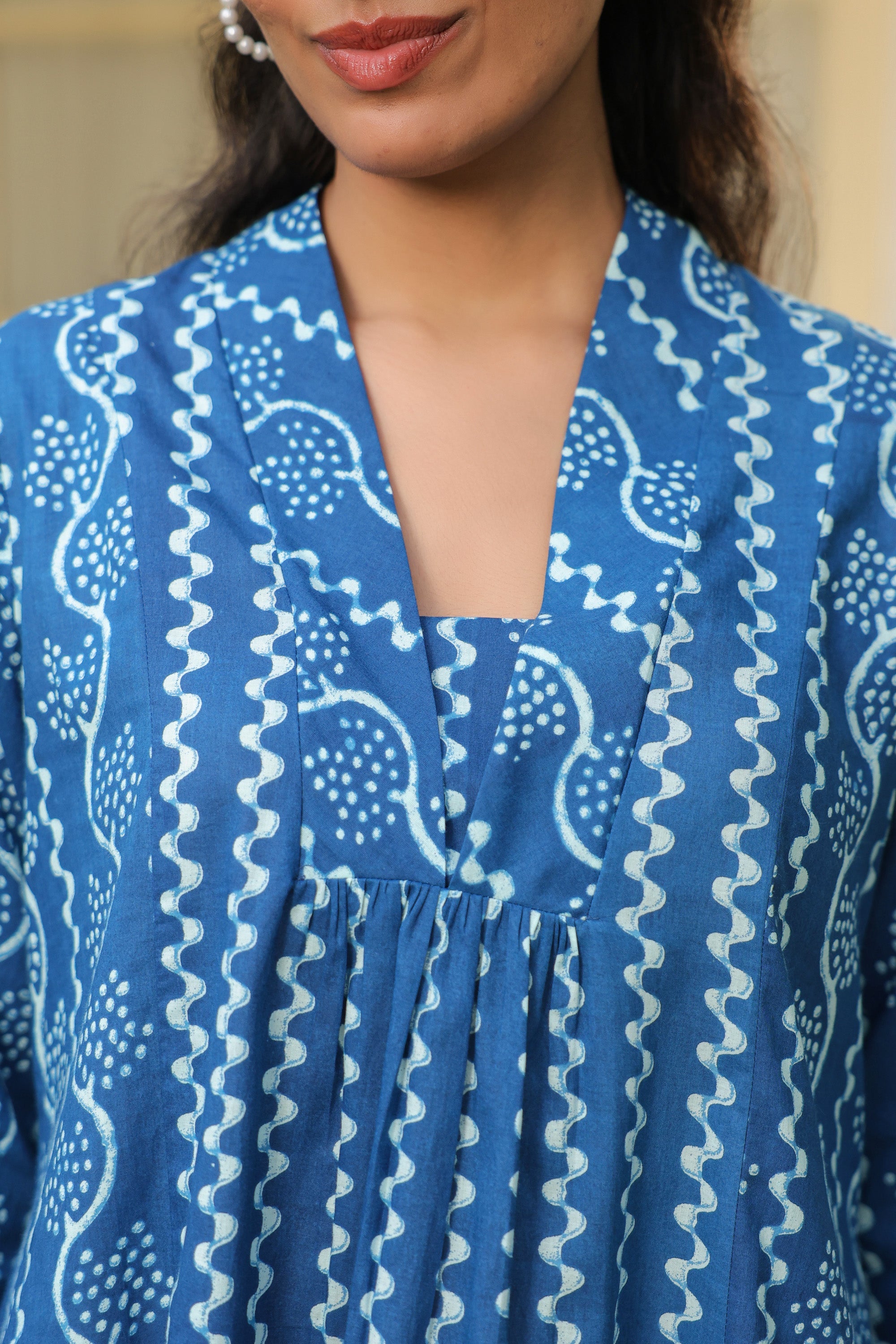 Azure Charm Printed Cotton Co-ord Set