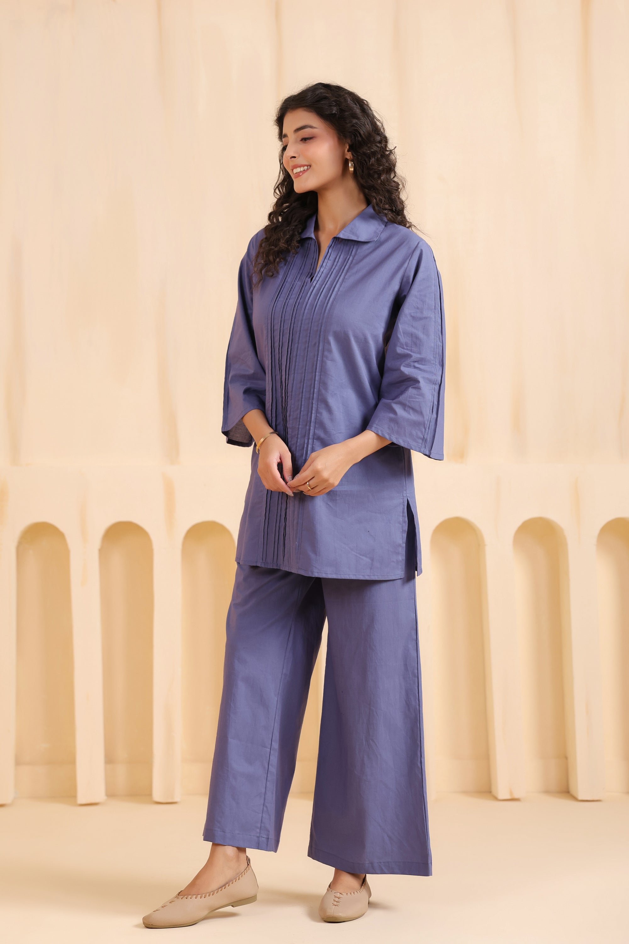 Periwinkle Ease Cotton Co-ord Set