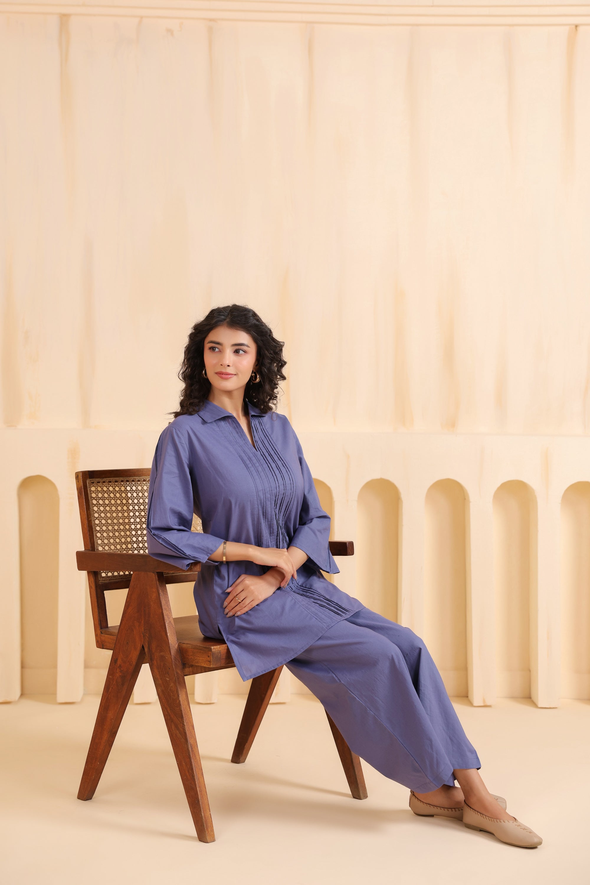 Periwinkle Ease Cotton Co-ord Set