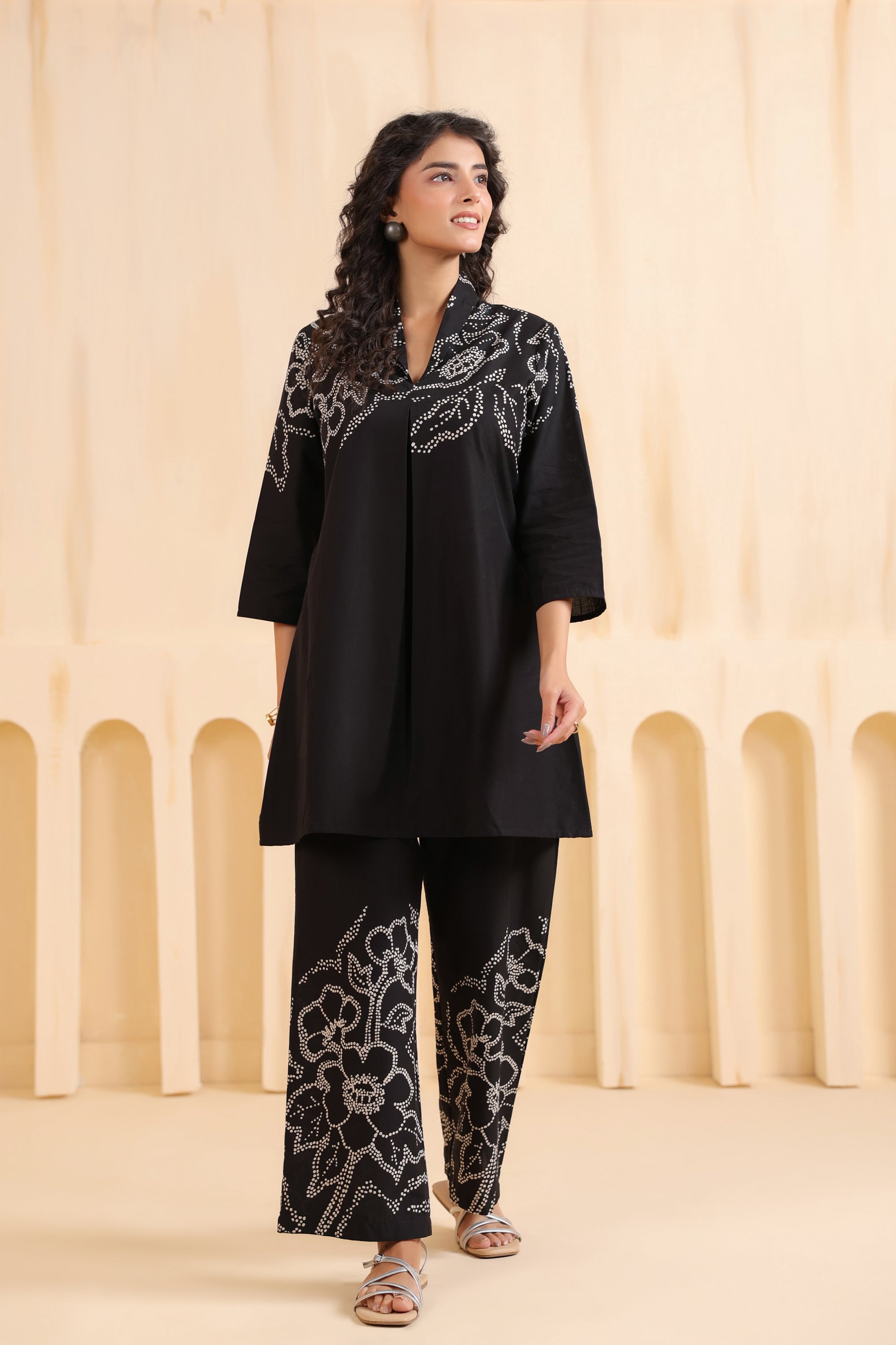 Noir Cotton Floral Printed Co-ord Set