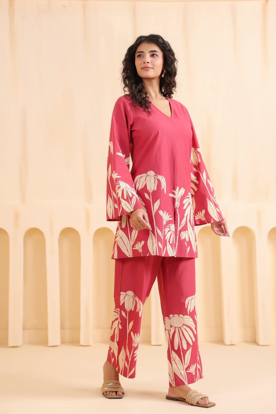 Crimson Royale Printed Cotton Co-ord Set