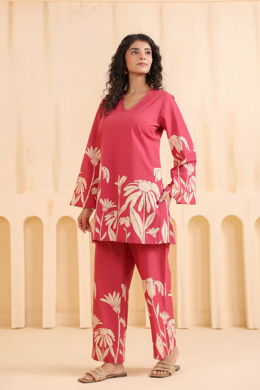 Crimson Royale Printed Cotton Co-ord Set