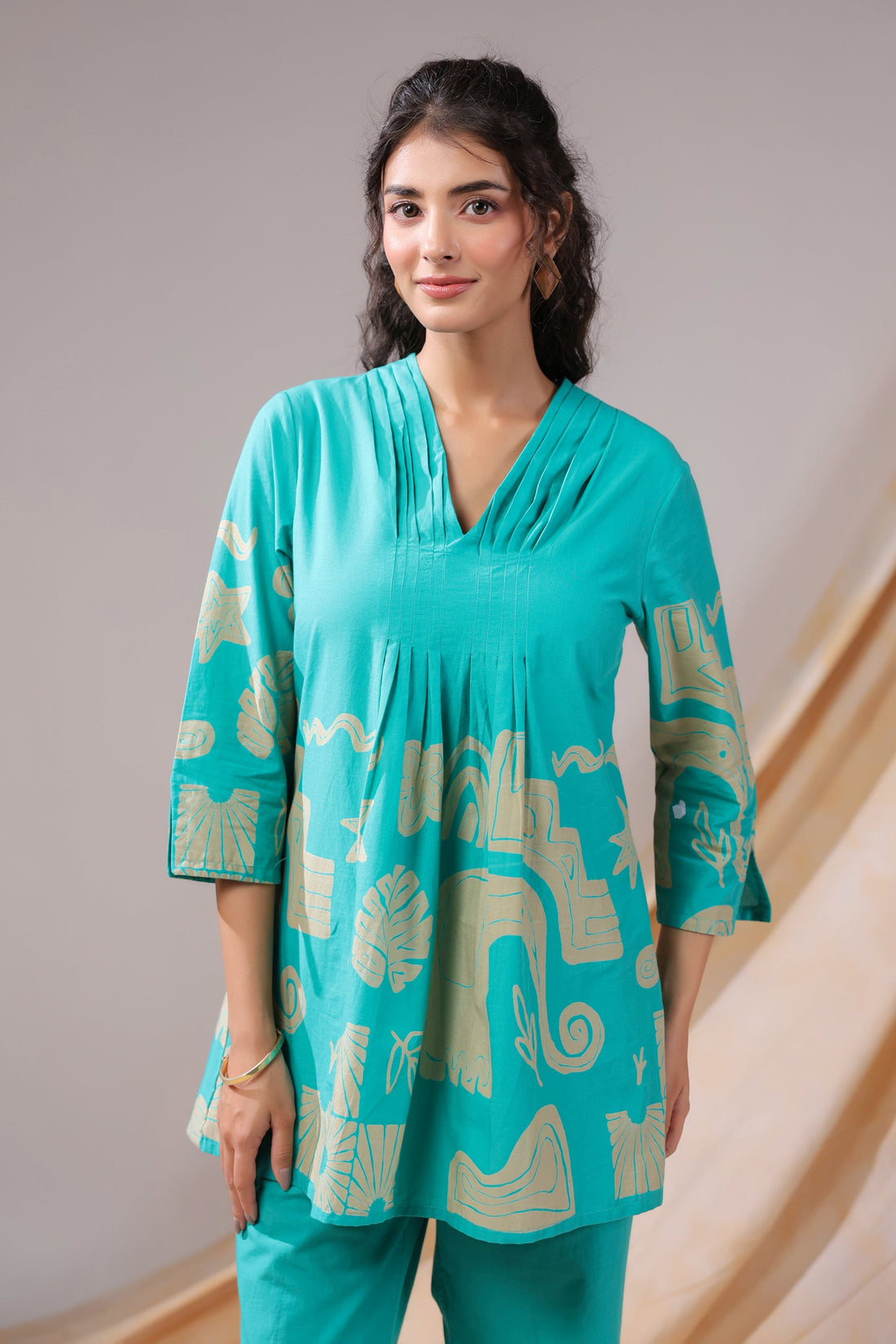 Aqua Rhythm Cotton Co-ord Set