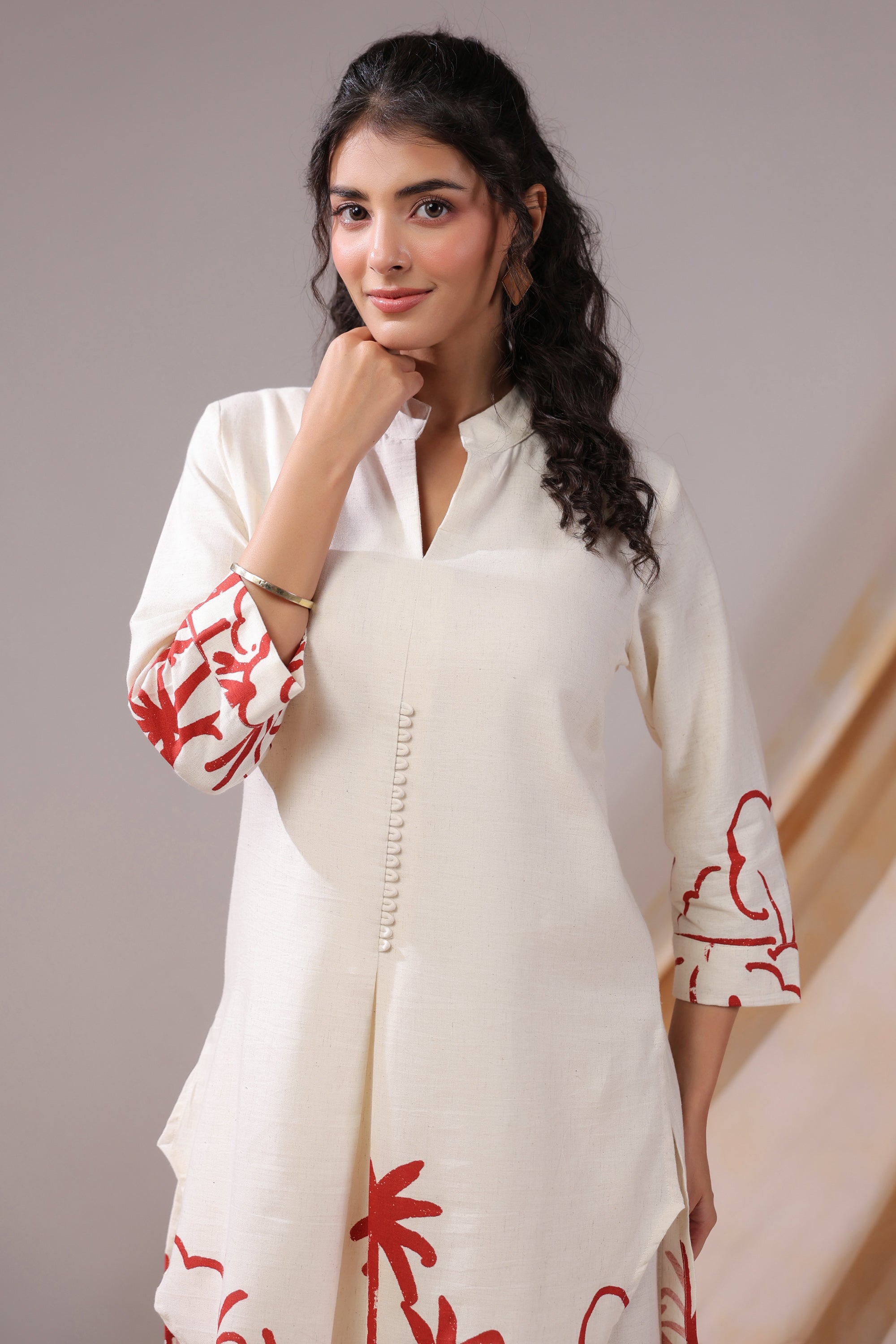 Palm Sketch Cotton Flex Co-ord Set