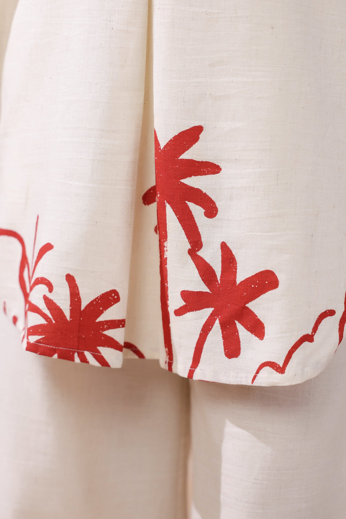 Palm Sketch Cotton Flex Co-ord Set