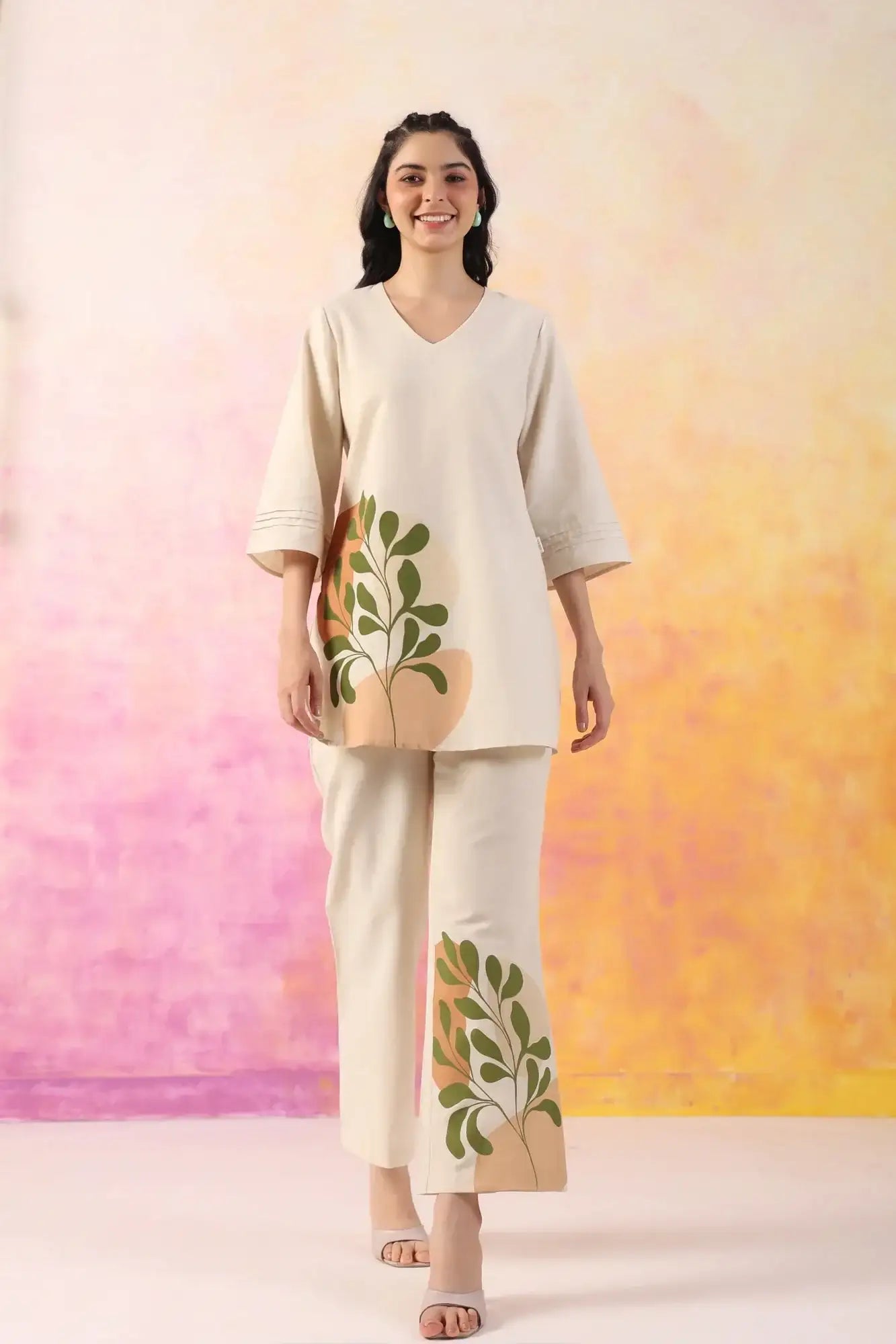 Vivid Vogue Printed Cotton Flex Co-ord Set