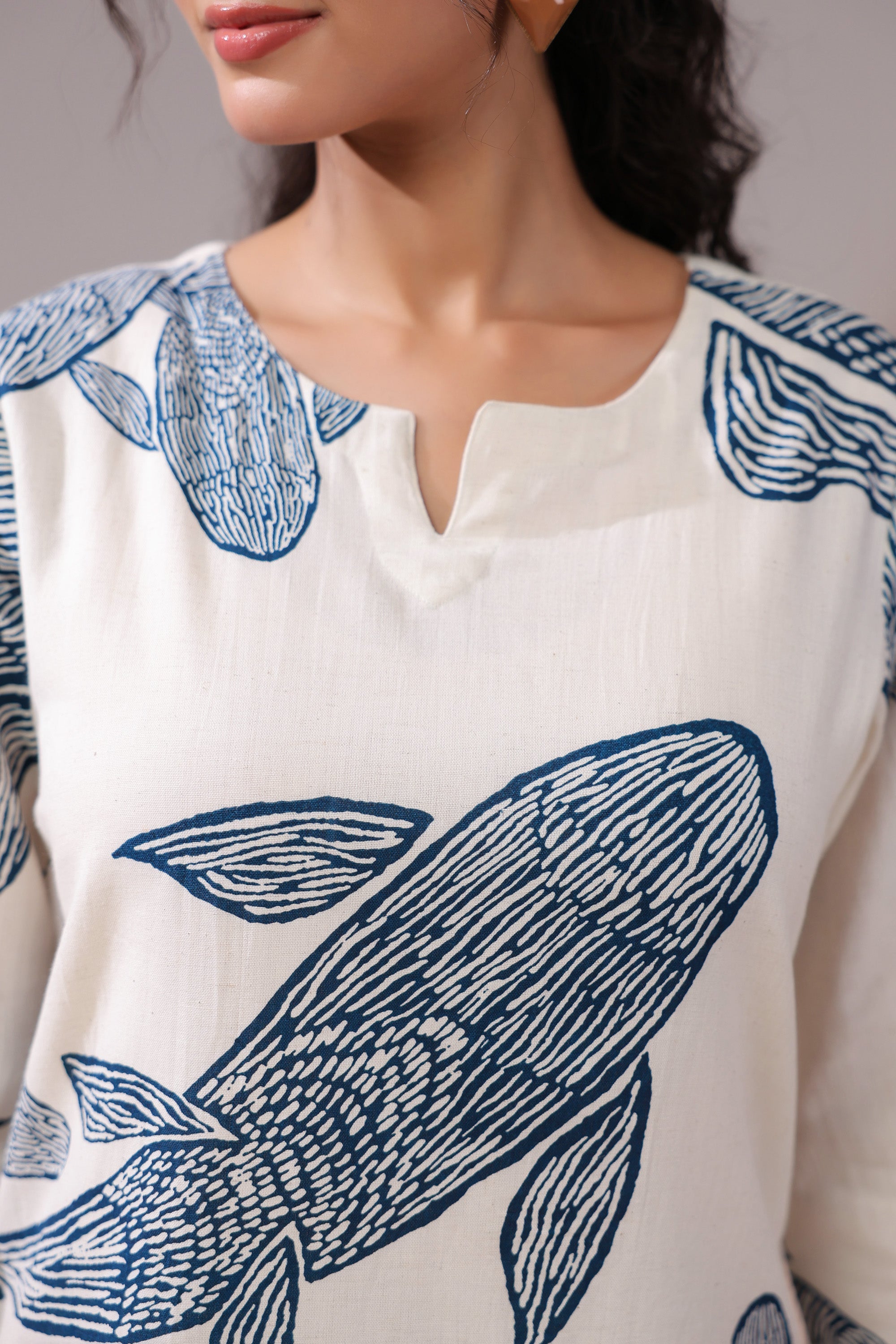 Ivory Koi Cotton Flex Co-ord Set