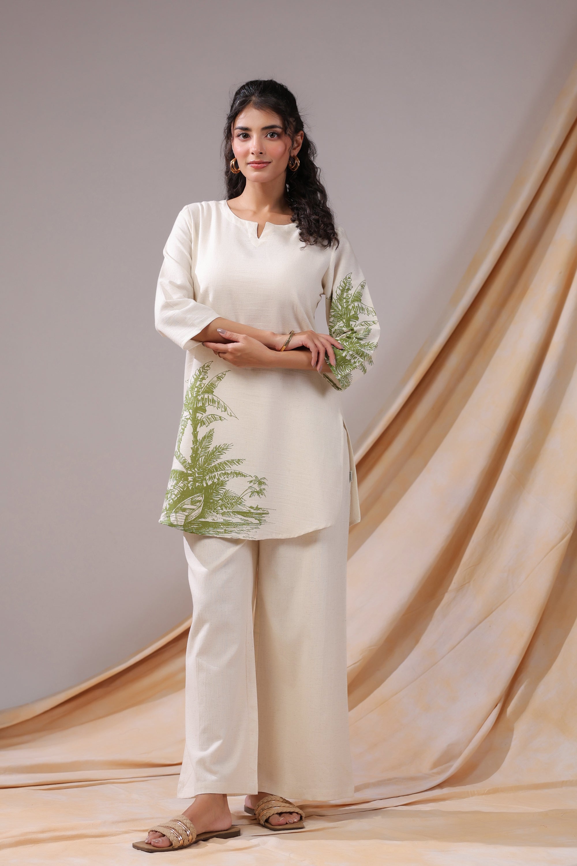 Palm Shore Printed Cotton Flex Co-ord Set