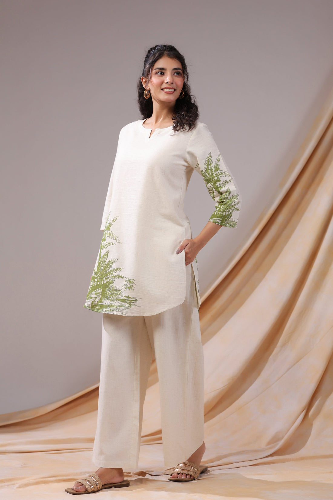 Palm Shore Printed Cotton Flex Co-ord Set