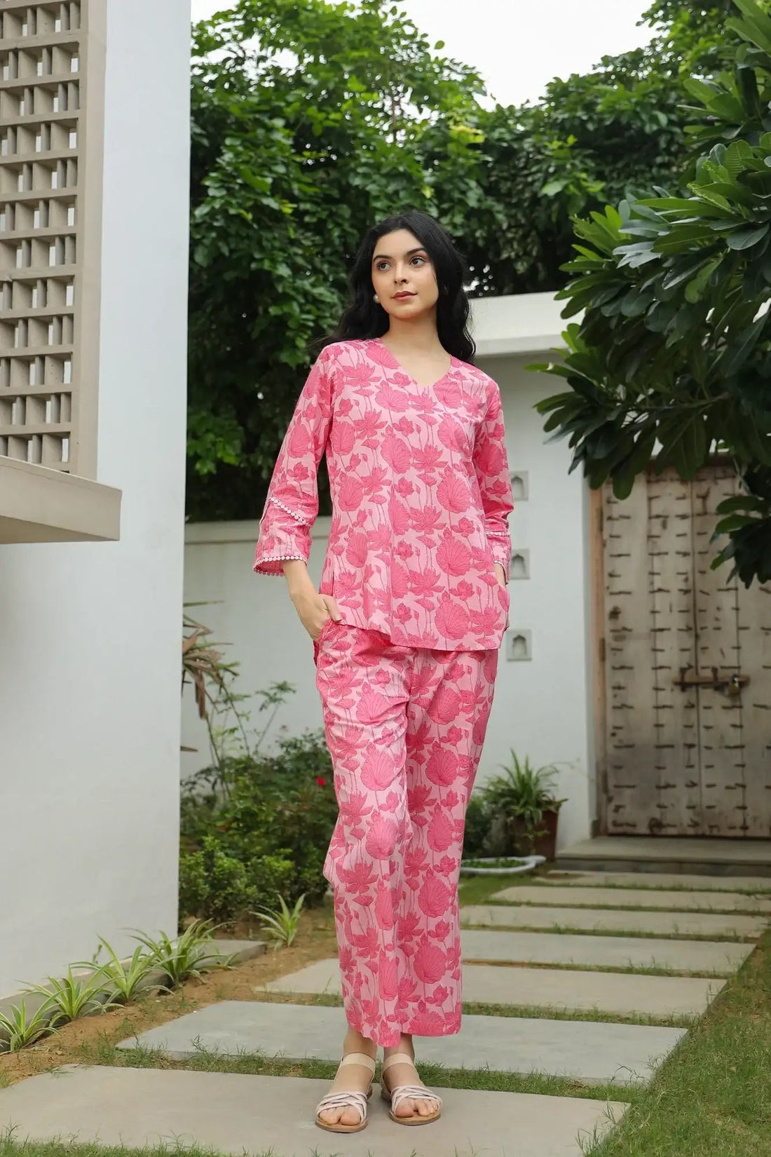 Cherry Blossom Charm Cotton Co-ord Set