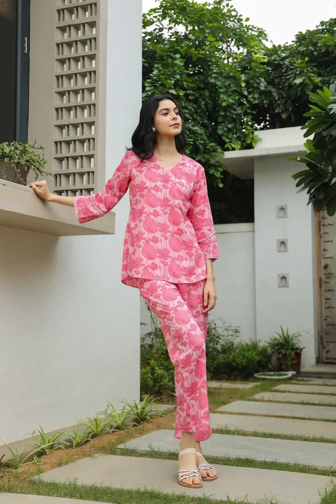 Cherry Blossom Charm Cotton Co-ord Set