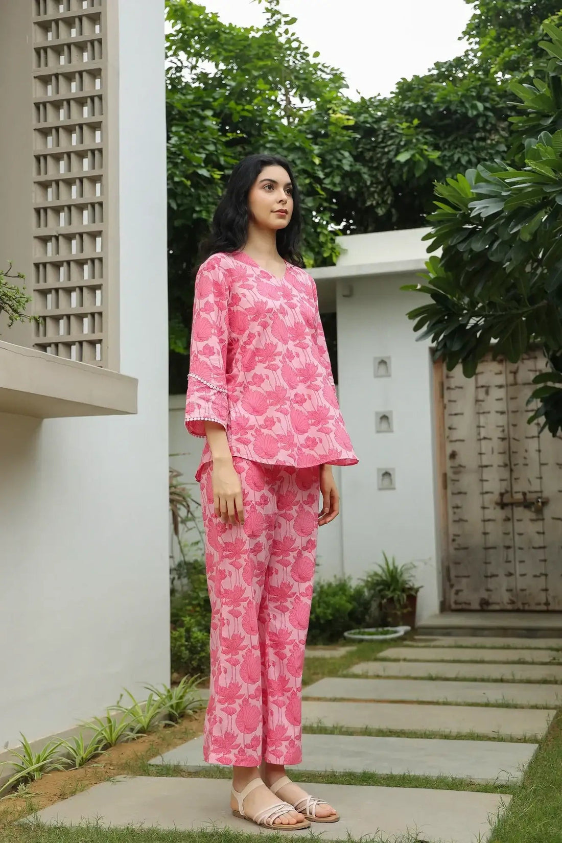 Cherry Blossom Charm Cotton Co-ord Set