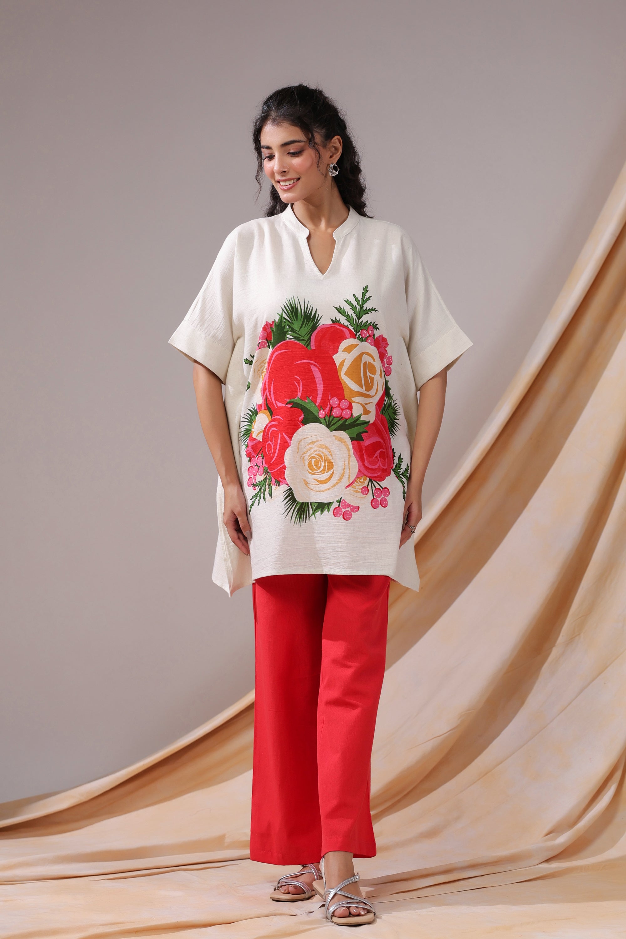 Scarlet Bloom Printed Cotton Flex Co-ord Set