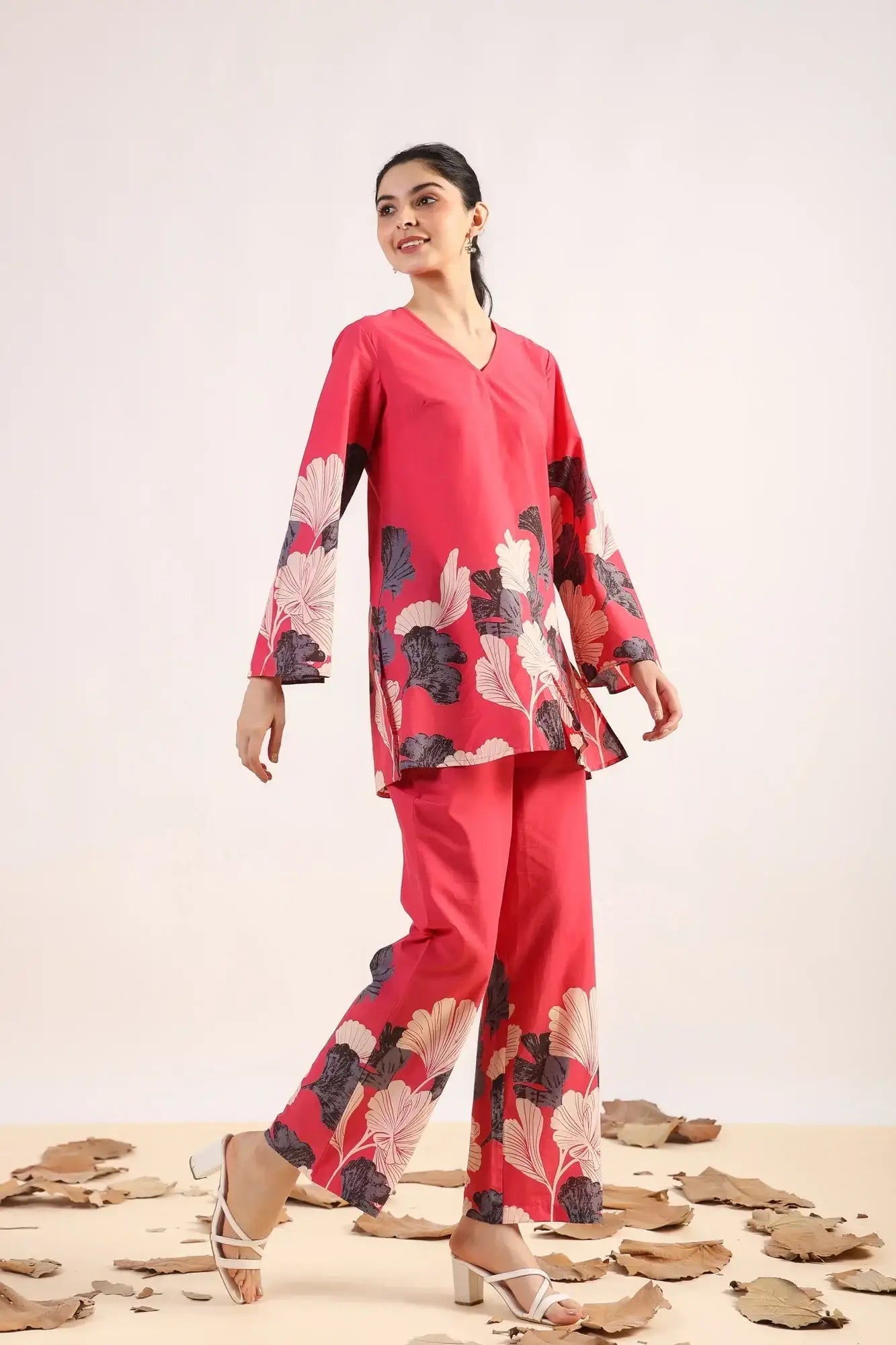 Radiant Rhythms Pink Cotton Co-ord Set