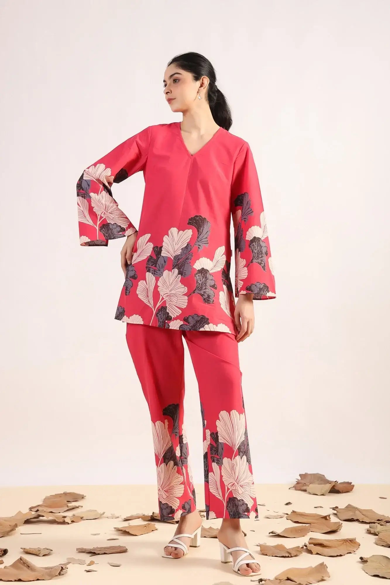 Radiant Rhythms Pink Cotton Co-ord Set