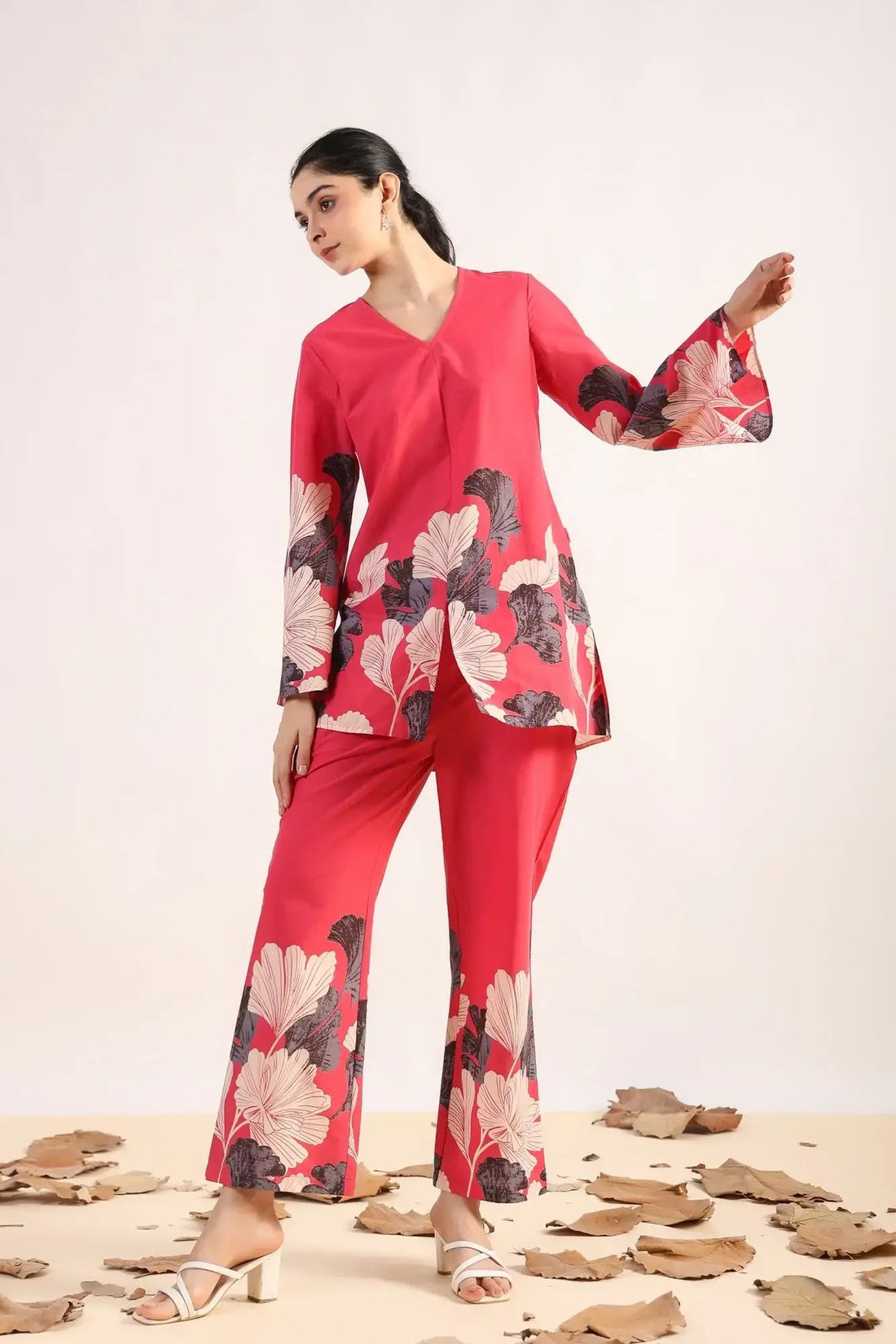 Radiant Rhythms Pink Cotton Co-ord Set