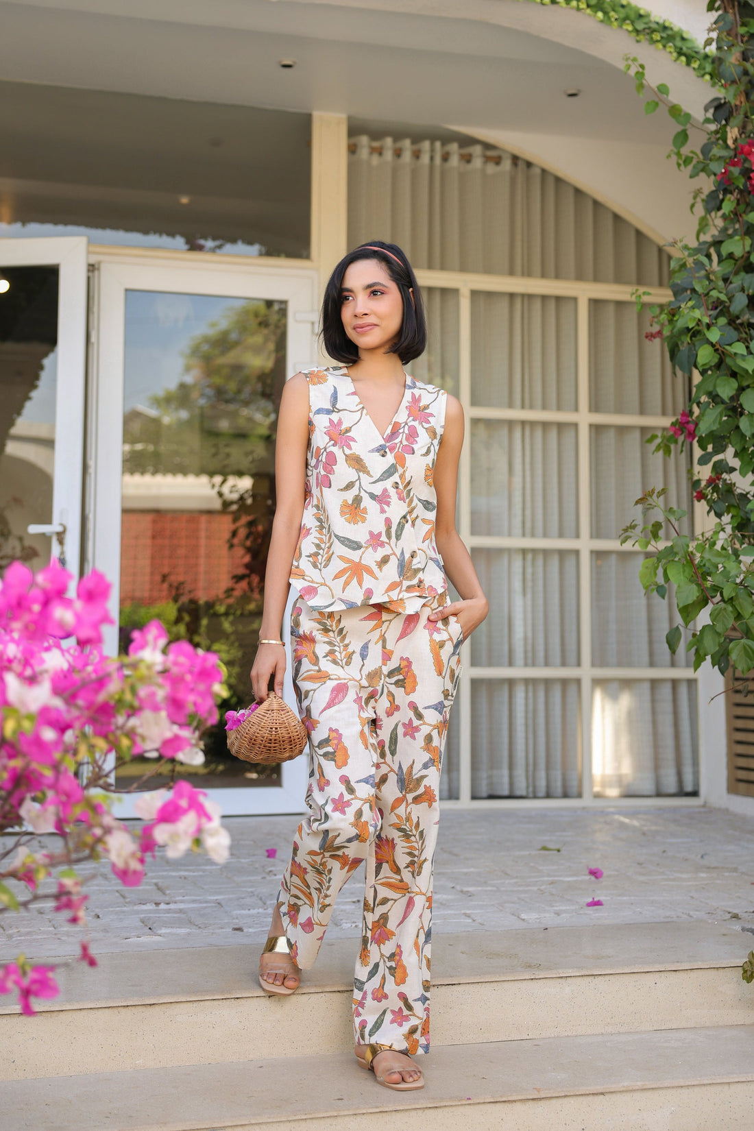 Floral Whispers Multi Cotton Flex Co-ord Set