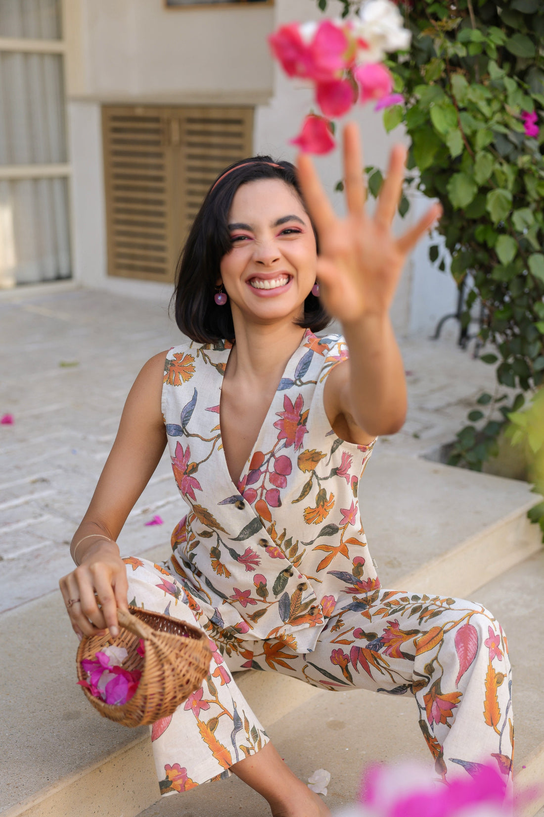 Floral Whispers Multi Cotton Flex Co-ord Set