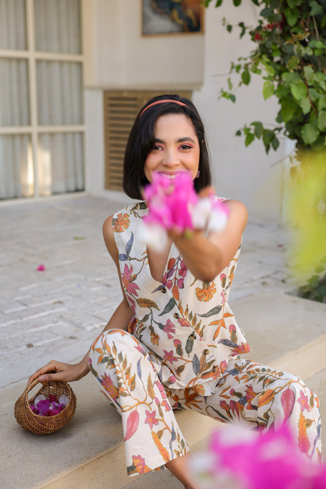 Floral Whispers Multi Cotton Flex Co-ord Set