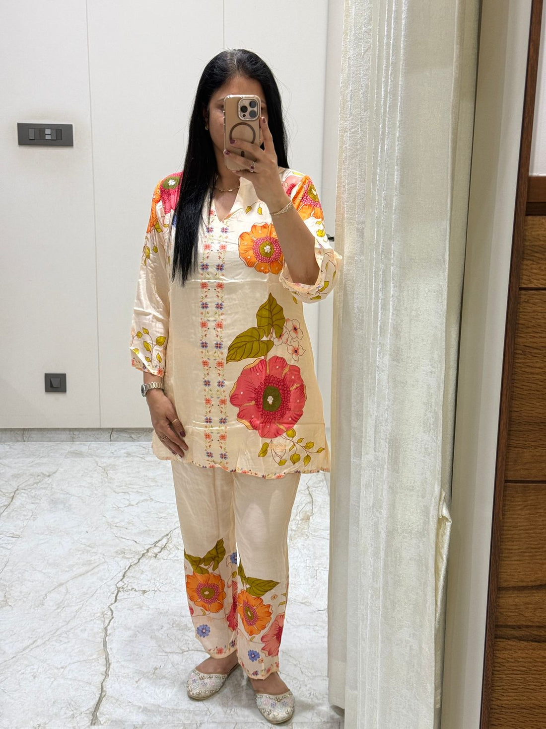 Premium Pure Muslin Co-Ord Set with Mul Cotton Lining for Women – Elegant Top & Bottom Set