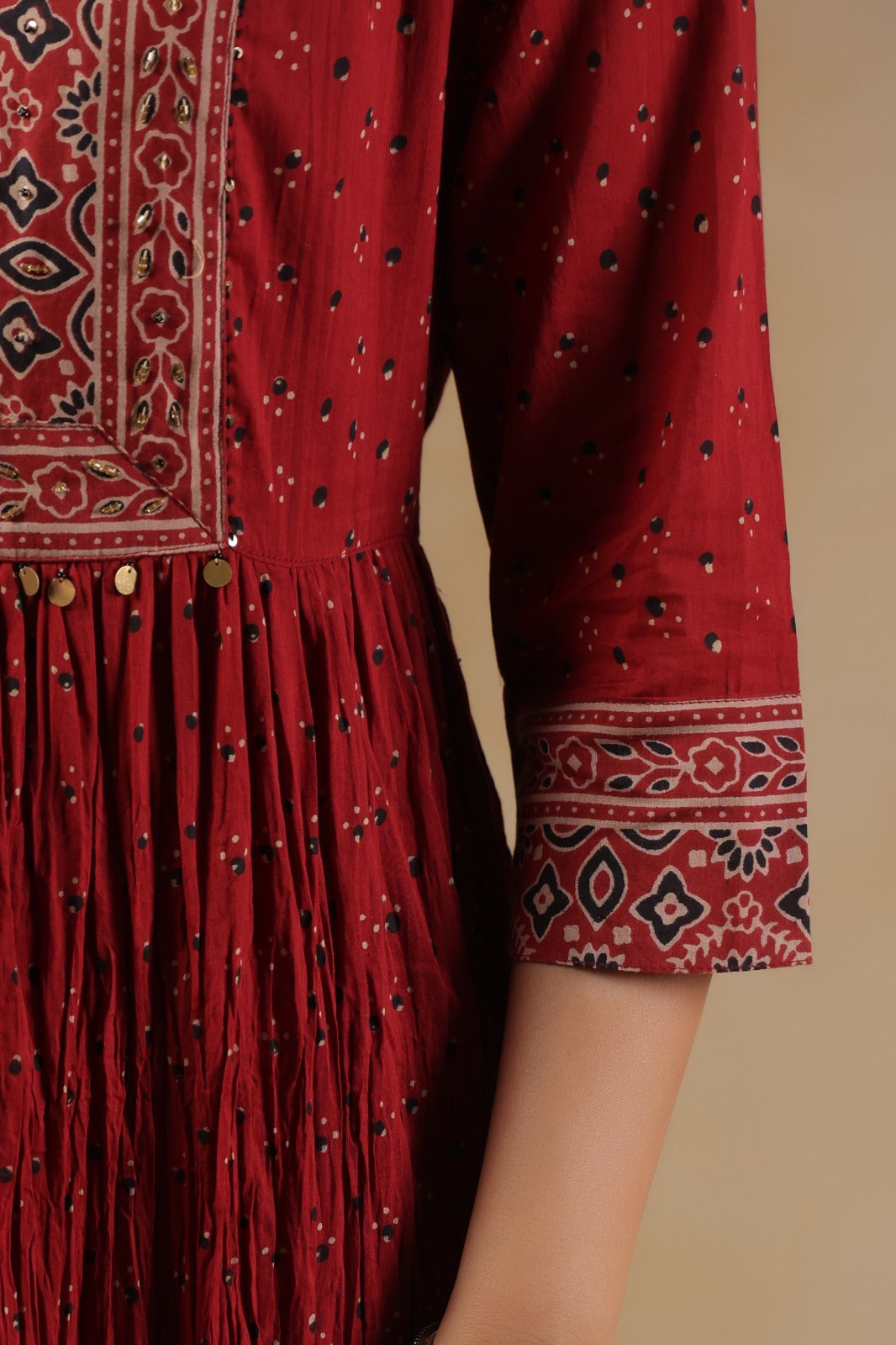Pure Crush Cotton Full Length Midi Dress | Printed Anarkali Style Ethnic Wear