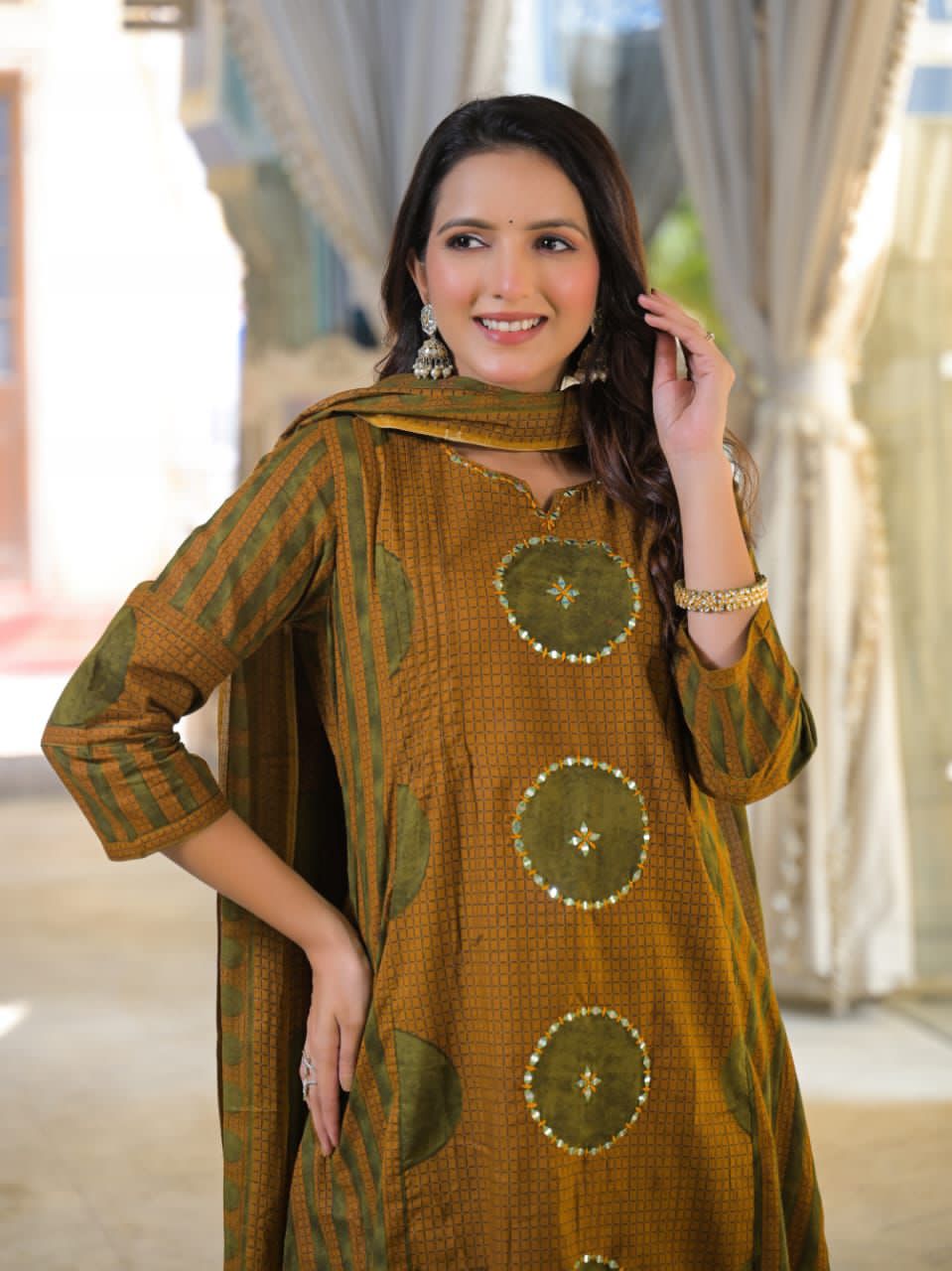 Pure Cotton 3 Piece Kurta Set with Dupatta  | Printed Ethnic Suit Set