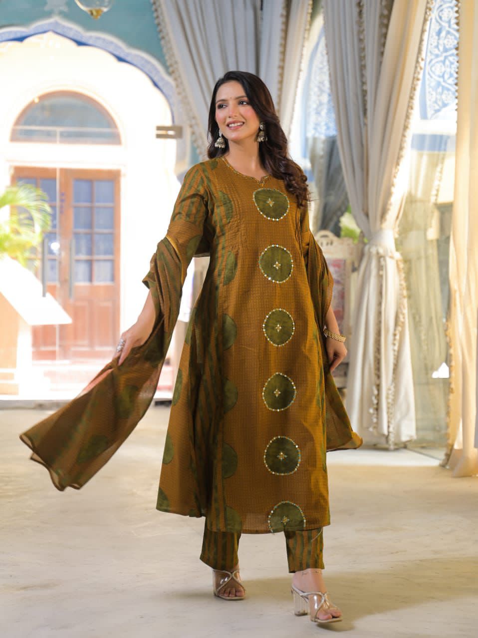 Pure Cotton 3 Piece Kurta Set with Dupatta  | Printed Ethnic Suit Set