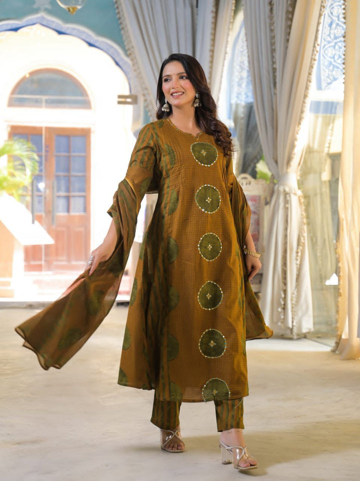 Pure Cotton 3 Piece Kurta Set with Dupatta  | Printed Ethnic Suit Set