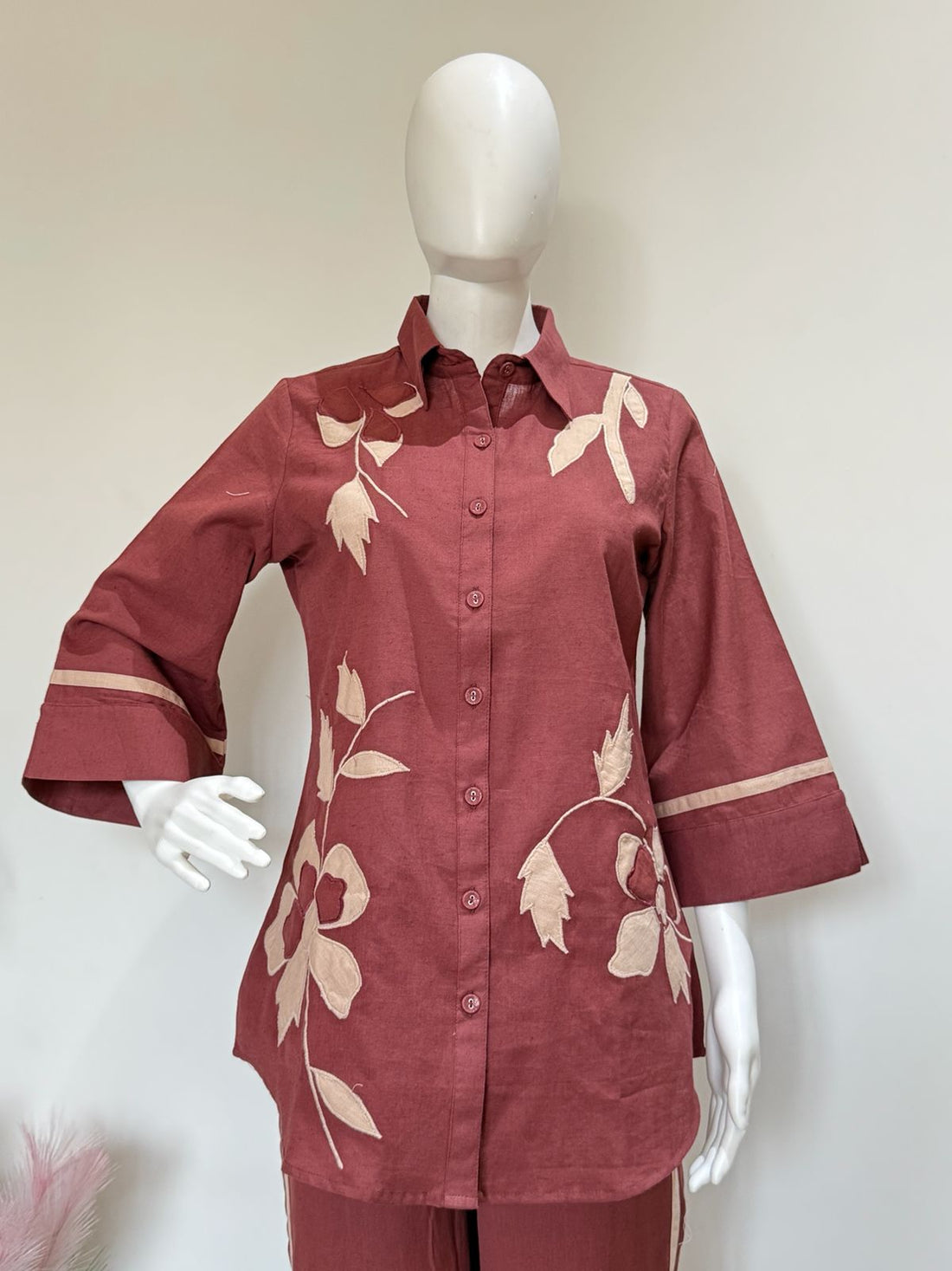 Flex Cotton Cord Set With Applique Detailing | Stylish Casual Co-Ord Set