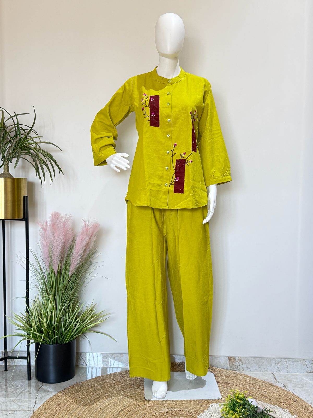 Yellow Flex Cotton Cord Set | Stylish Co-Ord Set For Casual & Daily Wear